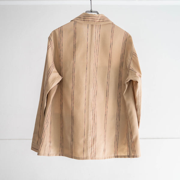 'KIMONO REMAKE' French work jacket type 'beige glitter stripe'