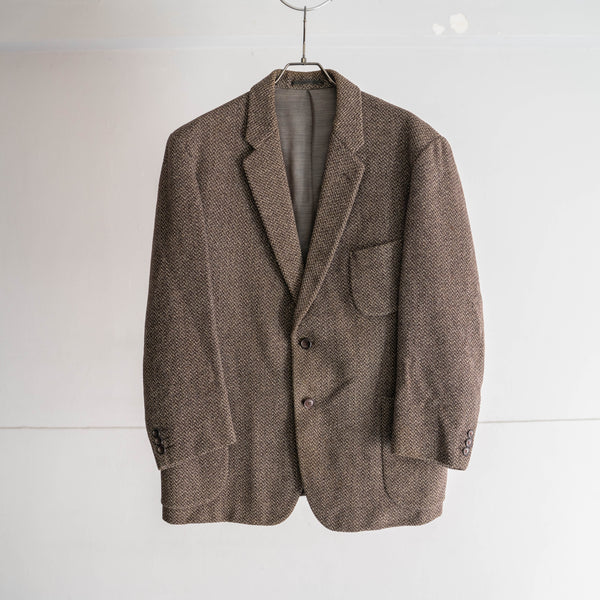 1970s japan vintage brown based woven tailored jacket