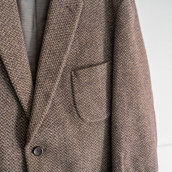 1970s japan vintage brown based woven tailored jacket