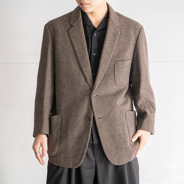 1970s japan vintage brown based woven tailored jacket