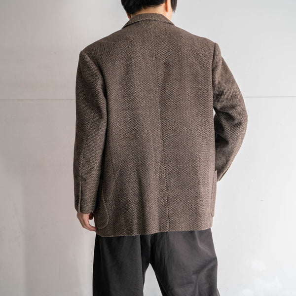 1970s japan vintage brown based woven tailored jacket
