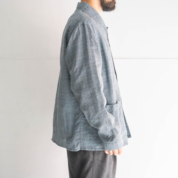 'KIMONO REMAKE' French work jacket type 'silver blue weave'