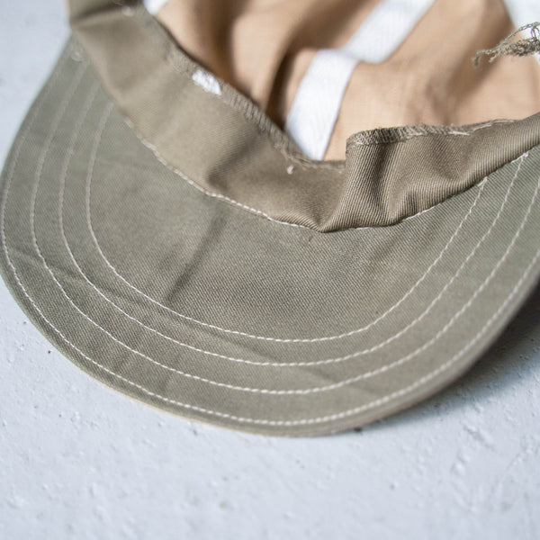military fabric beige color mechanic cap 'remake'