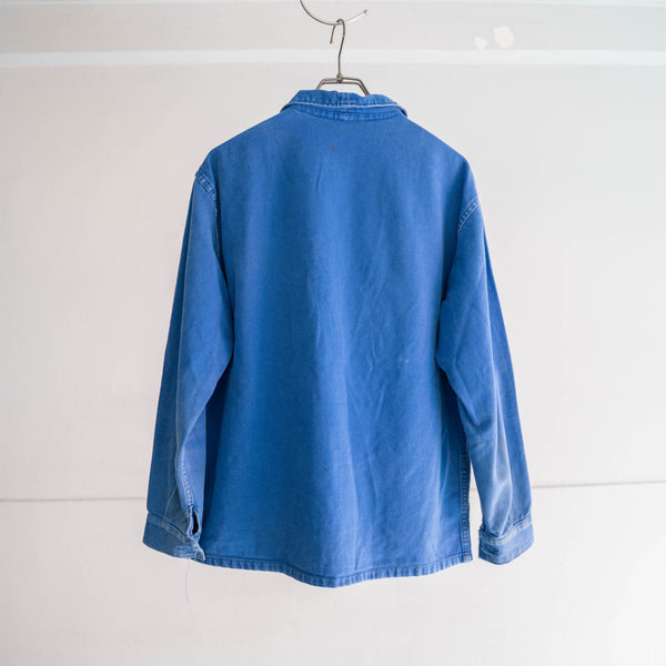around 1980s France light blue work jacket -good boro-