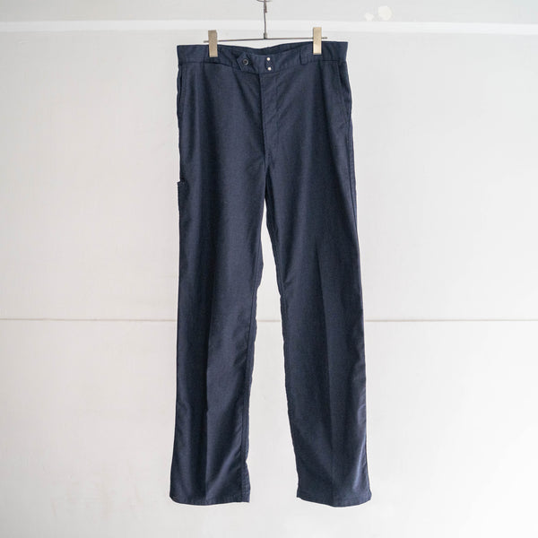 around 1970s France Adolphe Lafont cotton twill work pants -black dyed- 'dead stock'