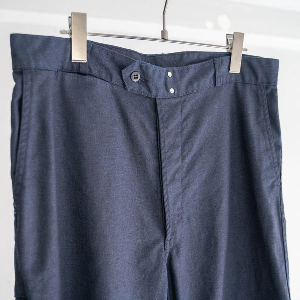 around 1970s France Adolphe Lafont cotton twill work pants -black dyed- 'dead stock'