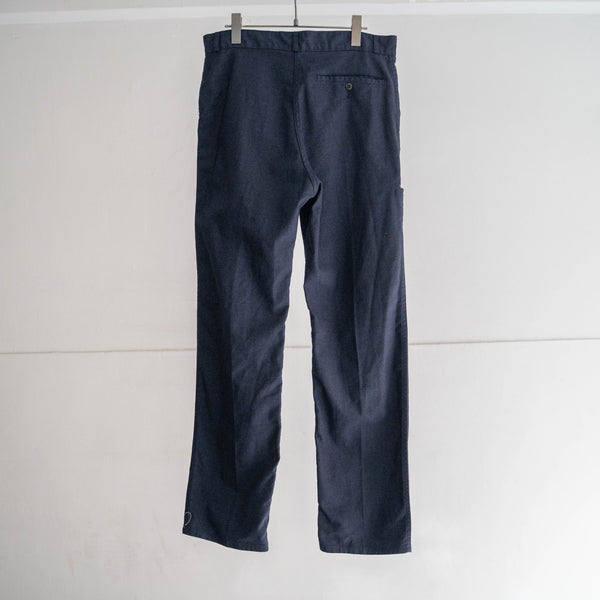 around 1970s France Adolphe Lafont cotton twill work pants -black dyed- 'dead stock'
