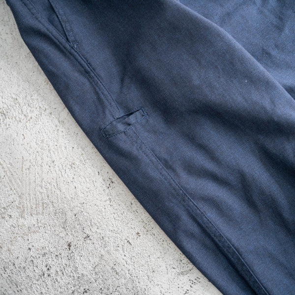 around 1970s France Adolphe Lafont cotton twill work pants -black dyed- 'dead stock'