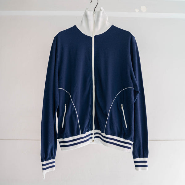 1970s Europe navy × white track jacket