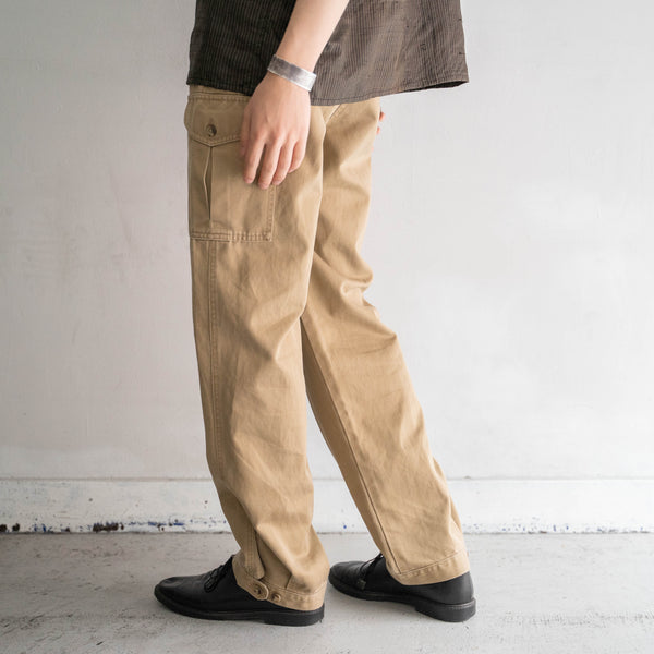 1980s  'L.L.Bean' beige color chino pants -with cargo pocket -