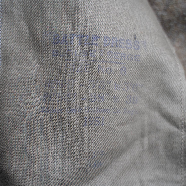 1950s Canadian military wool battle dress jacket 'dead stock'