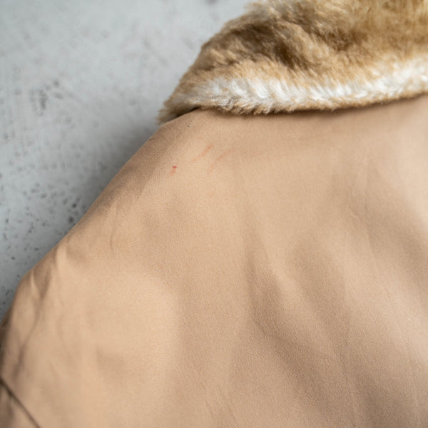 1970-80s 'LONDON FOG' beige double zip blouson with fur