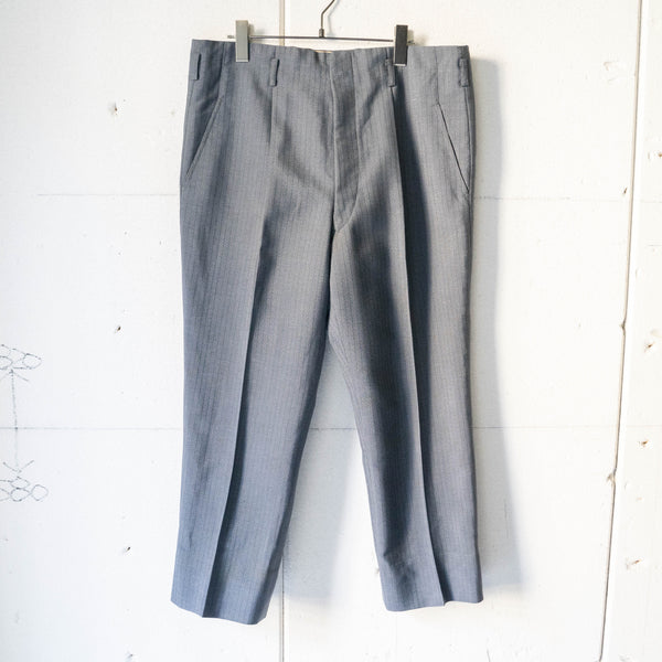 around1960s Japan vintage gray wool stripe pants