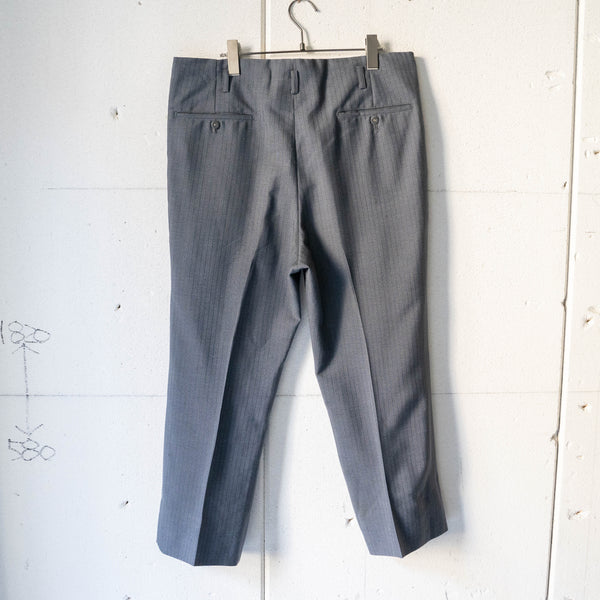 around1960s Japan vintage gray wool stripe pants