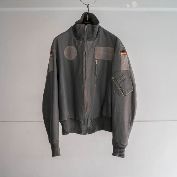 2000s German military pilot leather jacket -government supply-