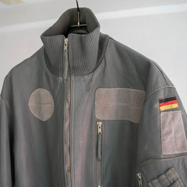2000s German military pilot leather jacket -government supply-