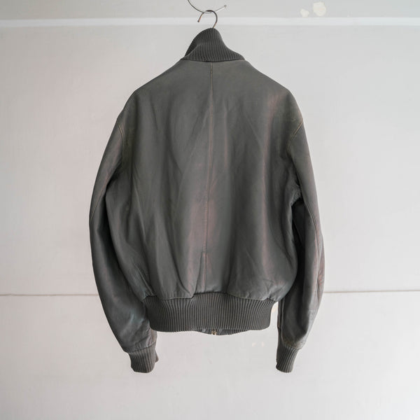 2000s German military pilot leather jacket -government supply-