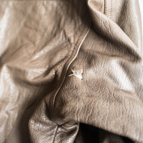 around 1990s brown sheep skin stand collar half coat