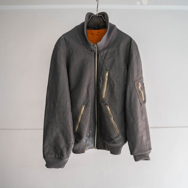 1980-00s German military pilot leather jacket with pockets