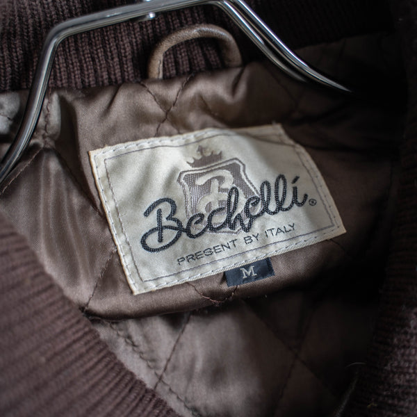 around 1990s brown sheep skin stand collar half coat