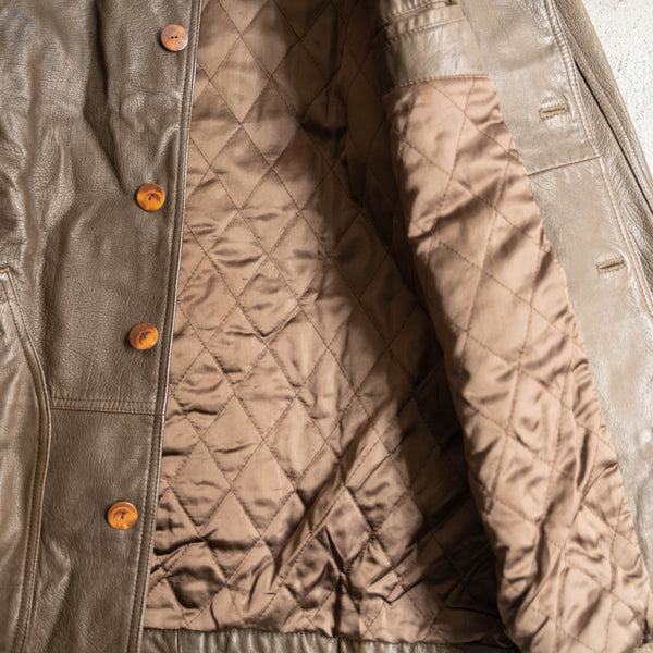 around 1990s brown sheep skin stand collar half coat