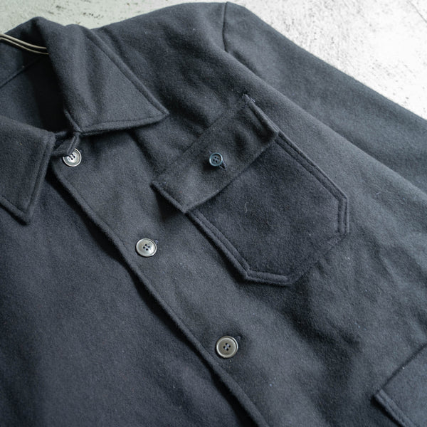 1970-80s Europe dark navy wool work jacket 'dead stock'