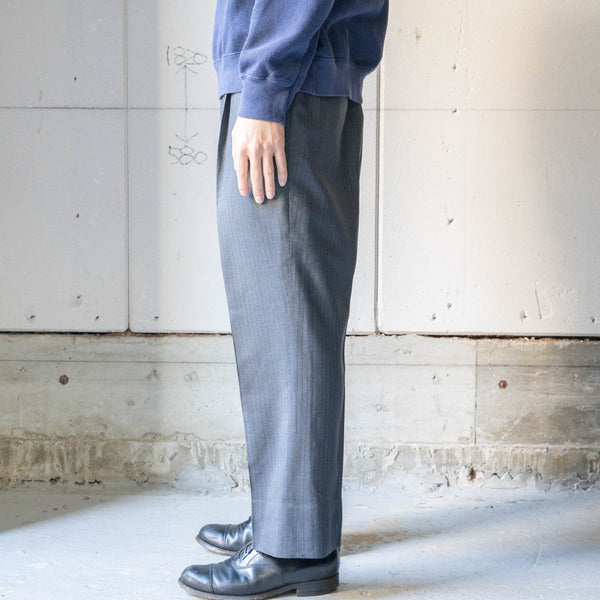 around1960s Japan vintage gray wool stripe pants