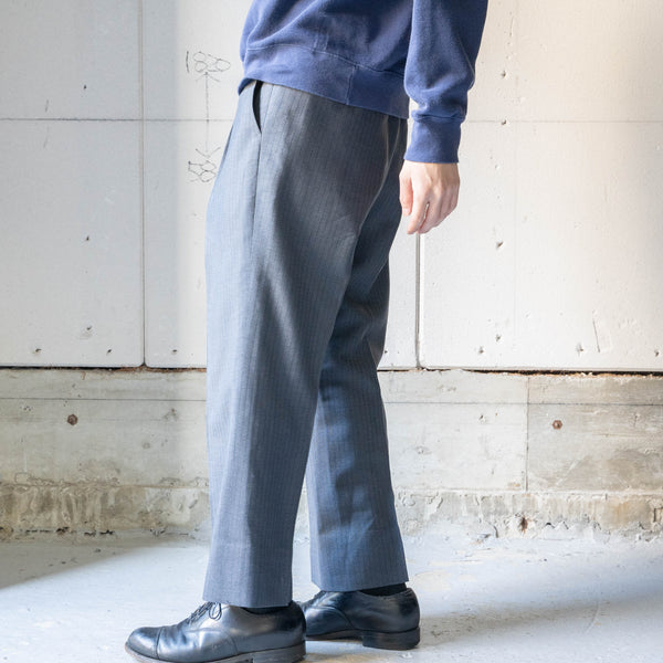 around1960s Japan vintage gray wool stripe pants