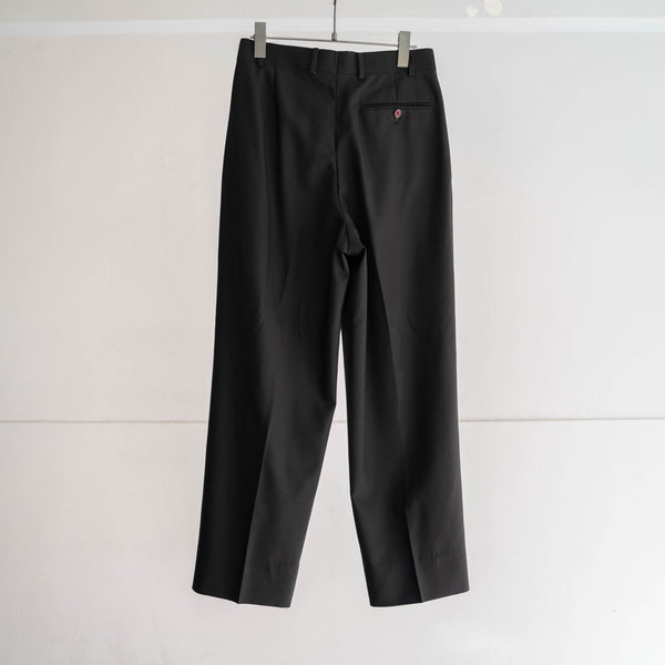 1990s Japan vintage 2 tuck black slacks -wide belt loop-