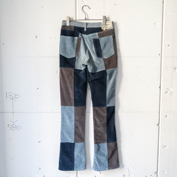 around 1990s multi color blocking design corduroy pants