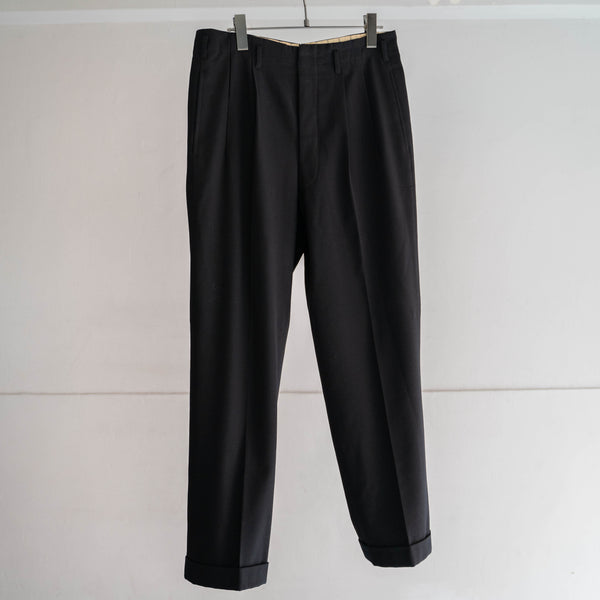 1970s Japan vintage 2 tuck black slacks -good fabric-