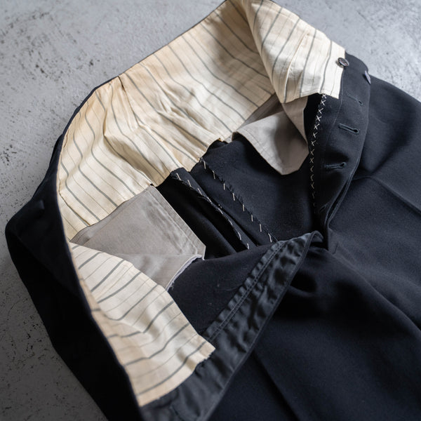 1970s Japan vintage 2 tuck black slacks -good fabric-