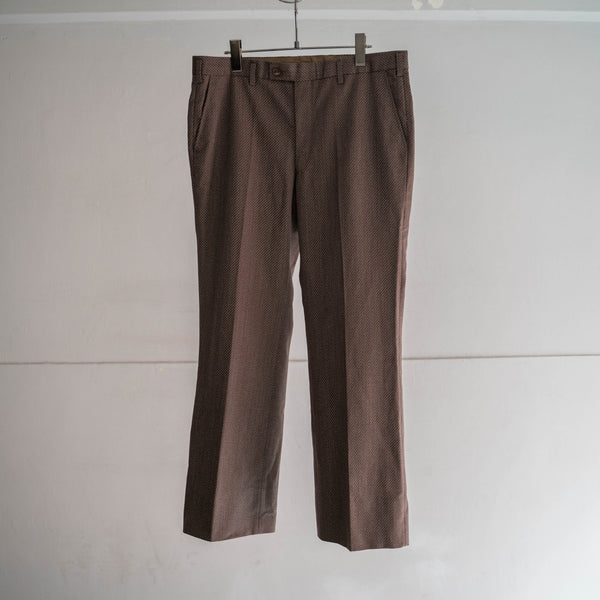 1990s Japan brown based flare slacks