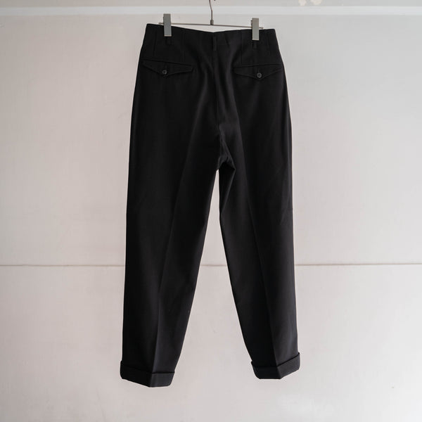 1970s Japan vintage 2 tuck black slacks -good fabric-