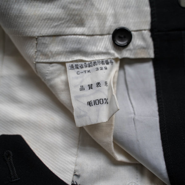 1980s Japan vintage 1 tuck black slacks