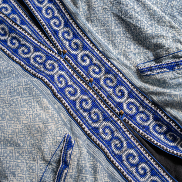 around 1980s blue based HAORI jacket -ethnic like-