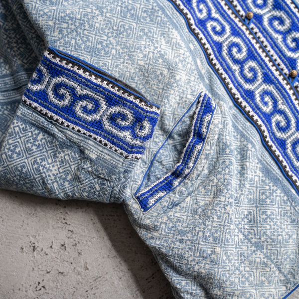 around 1980s blue based HAORI jacket -ethnic like-