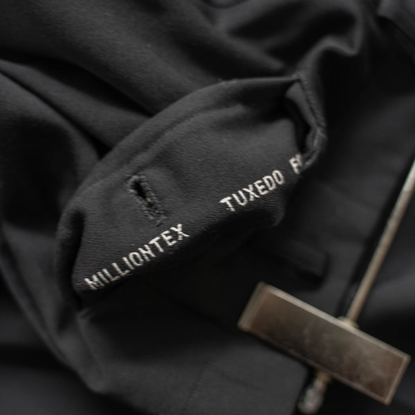 1970-80s Japan vintage black wool 1tuck slacks -1