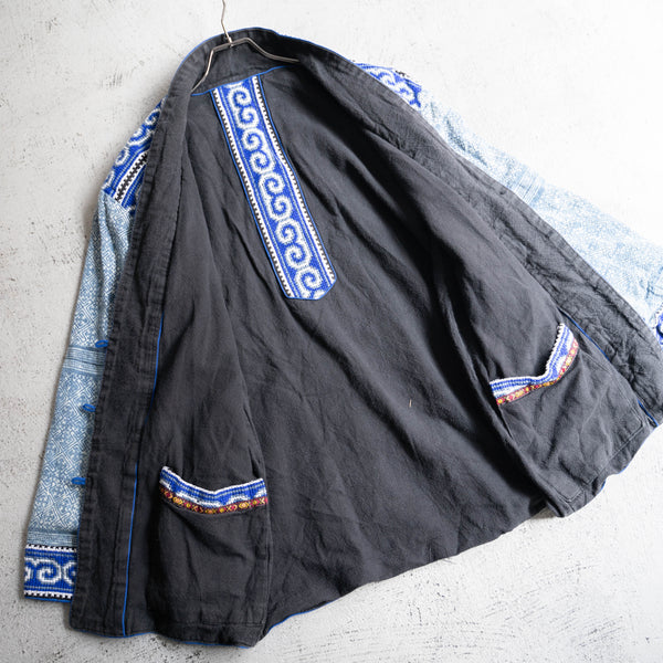 around 1980s blue based HAORI jacket -ethnic like-