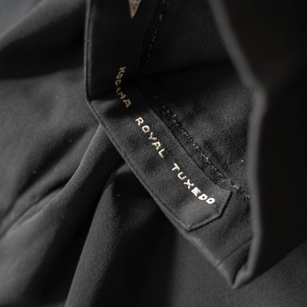 1970-80s Japan vintage black wool 2tuck slacks with coin pocket
