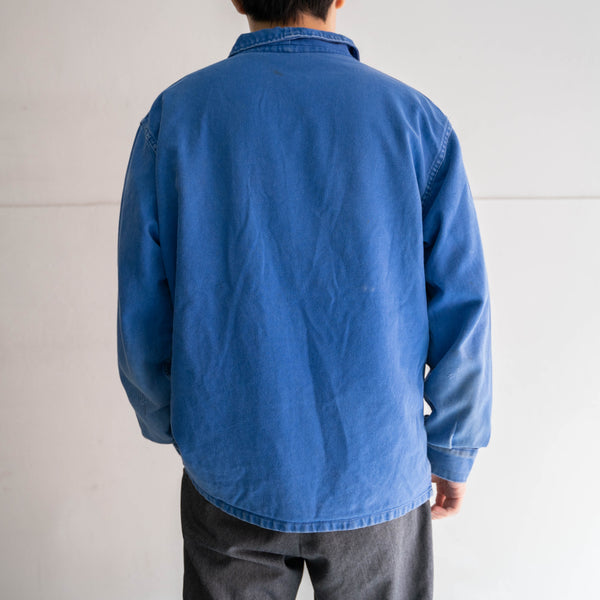 around 1980s France light blue work jacket -good boro-