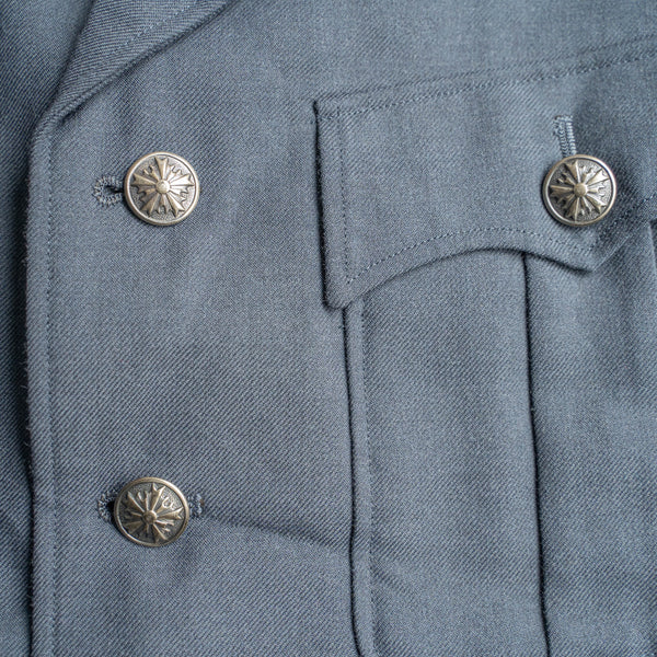 1970-80s Japan police silver blue color wool work jacket