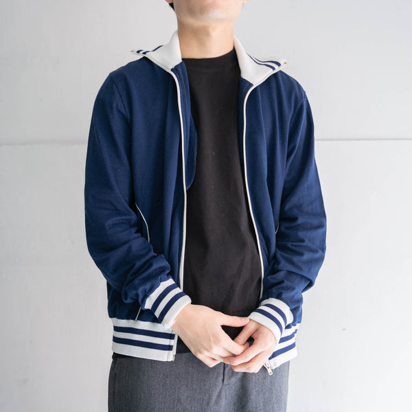 1970s Europe navy × white track jacket