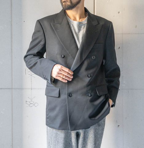 around 1990s Japan vintage black color wool double breasted tailored jacket