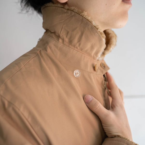 1970-80s 'LONDON FOG' beige double zip blouson with fur