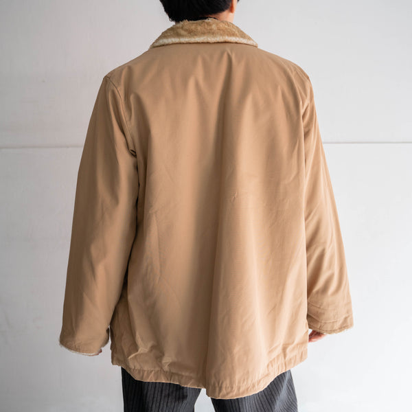 1970-80s 'LONDON FOG' beige double zip blouson with fur