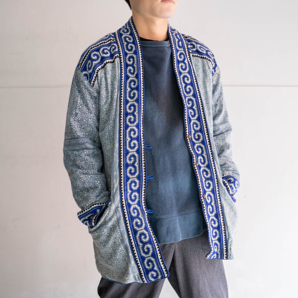 around 1980s blue based HAORI jacket -ethnic like-