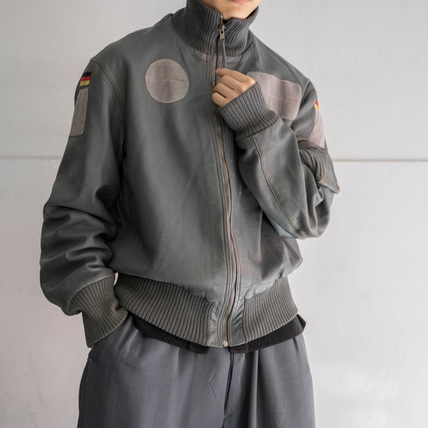 2000s German military pilot leather jacket -government supply-