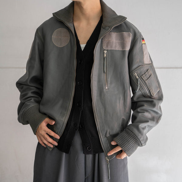 2000s German military pilot leather jacket -government supply-