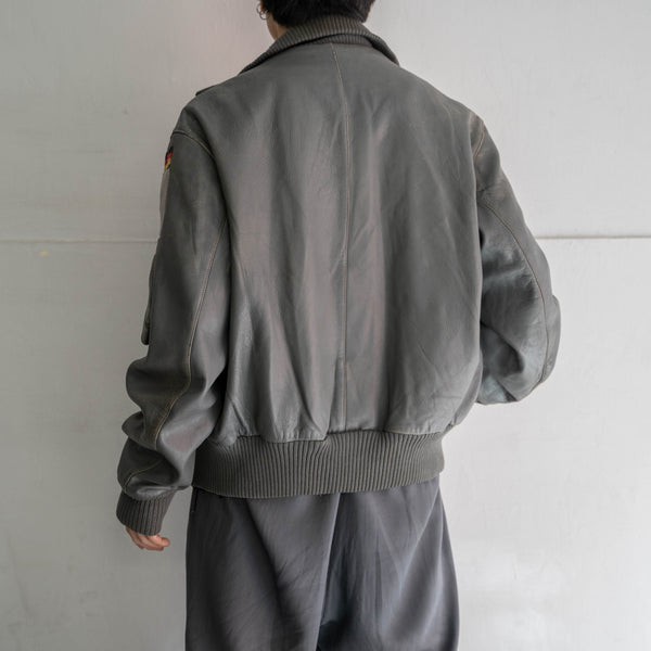 2000s German military pilot leather jacket -government supply-